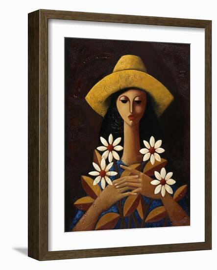 Five Daisies-Oscar Ortiz-Framed Giclee Print