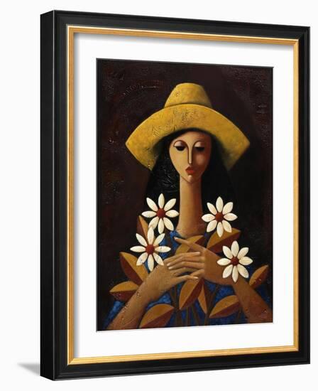 Five Daisies-Oscar Ortiz-Framed Giclee Print