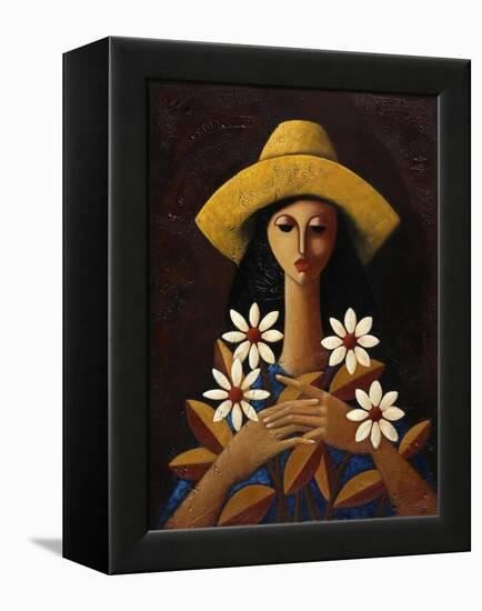 Five Daisies-Oscar Ortiz-Framed Premier Image Canvas