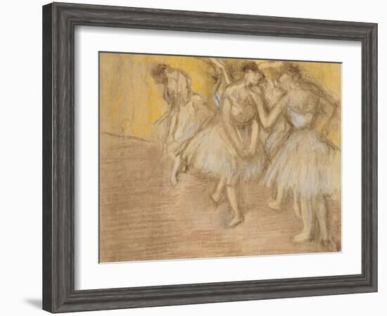 Five Dancers on Stage, C.1906-08-Edgar Degas-Framed Giclee Print