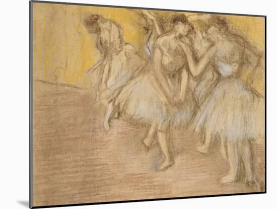 Five Dancers on Stage, C.1906-08-Edgar Degas-Mounted Giclee Print