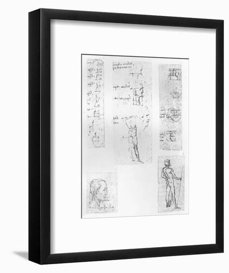 Five drawings illustrating the theory of the proportions of the human figure, c1472-c1519 (1883)-Leonardo Da Vinci-Framed Giclee Print