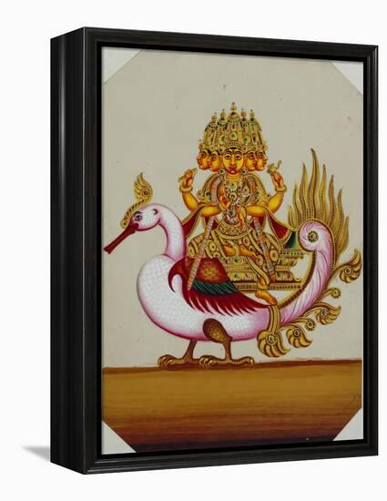 Five Headed Brahma on a Goose, India-null-Framed Premier Image Canvas