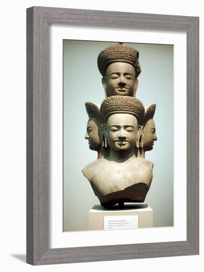 Five-Headed Bust of Shiva, Mid 10th Century-null-Framed Photographic Print