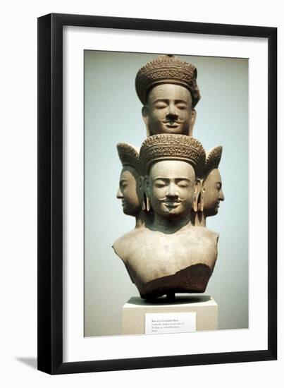 Five-Headed Bust of Shiva, Mid 10th Century-null-Framed Photographic Print