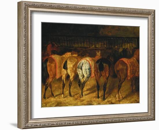 Five Horses Viewed from the Back-Théodore Géricault-Framed Giclee Print