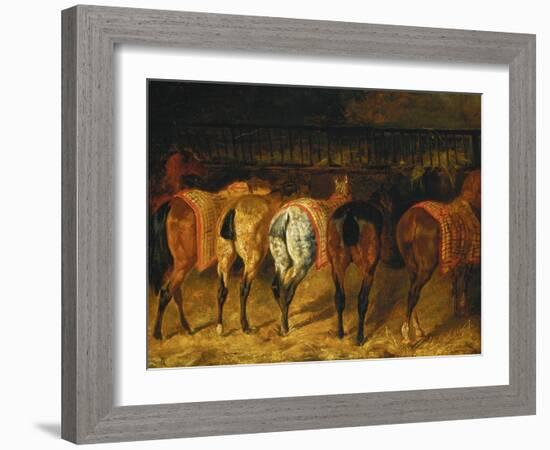 Five Horses Viewed from the Back-Théodore Géricault-Framed Giclee Print