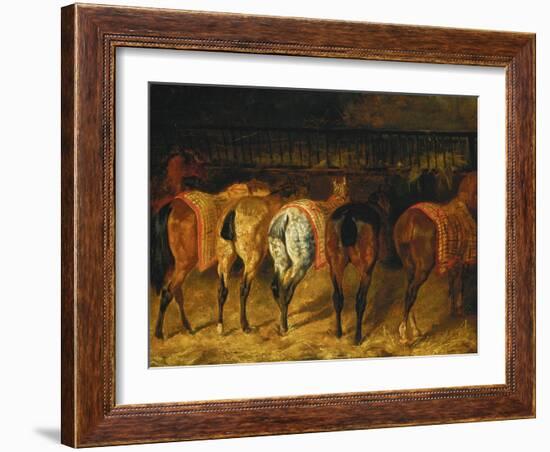 Five Horses Viewed from the Back-Théodore Géricault-Framed Giclee Print