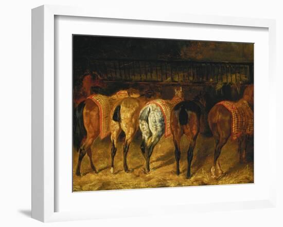 Five Horses Viewed from the Back-Théodore Géricault-Framed Giclee Print