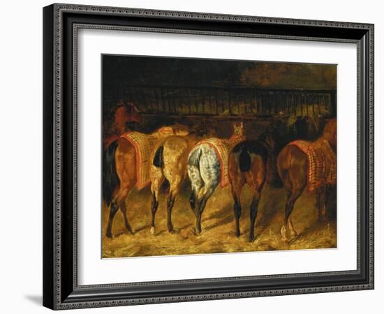 Five Horses Viewed from the Back-Théodore Géricault-Framed Giclee Print