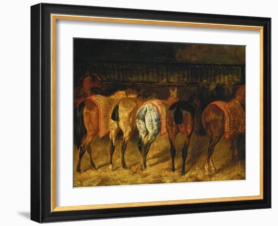 Five Horses Viewed from the Back-Théodore Géricault-Framed Giclee Print