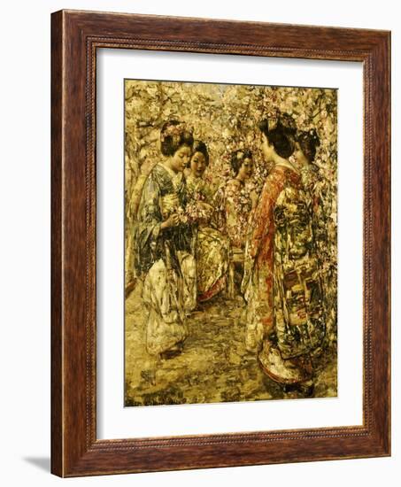 Five Japanese Girls Among Blossoming Trees, 1921-Edward Atkinson Hornel-Framed Giclee Print