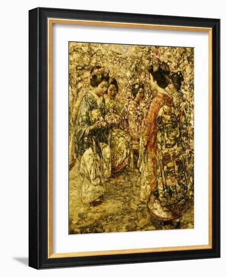 Five Japanese Girls Among Blossoming Trees, 1921-Edward Atkinson Hornel-Framed Giclee Print