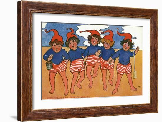 Five Jolly Sailor Boys are We-Hilda Dix Sandford-Framed Art Print