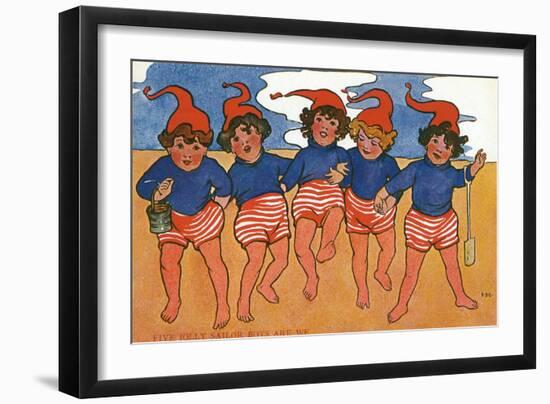 Five Jolly Sailor Boys are We-Hilda Dix Sandford-Framed Art Print