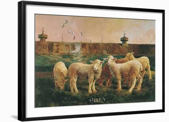 Five Lambs, 1988-Richard Yaco-Framed Art Print