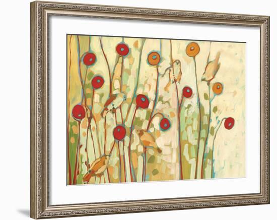 Five Little Birds Playing Amongst the Poppies-Jennifer Lommers-Framed Art Print