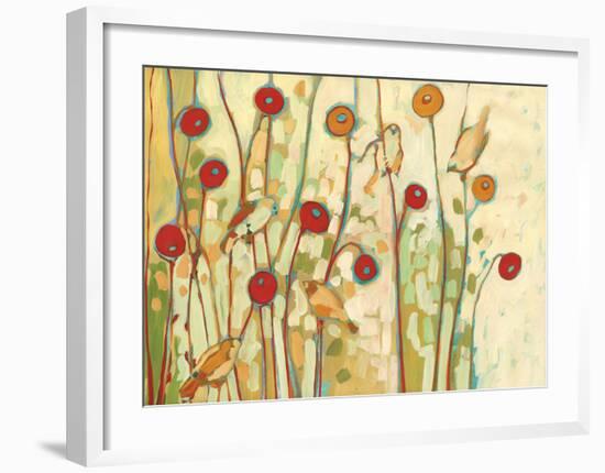 Five Little Birds Playing Amongst the Poppies-Jennifer Lommers-Framed Art Print