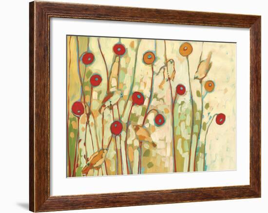 Five Little Birds Playing Amongst the Poppies-Jennifer Lommers-Framed Art Print