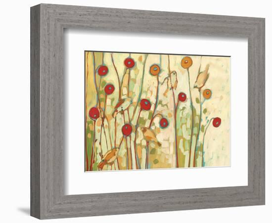 Five Little Birds Playing Amongst the Poppies-Jennifer Lommers-Framed Art Print