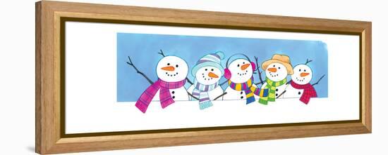 Five Little Snowmen - Turtle-Kathryn Mitter-Framed Premier Image Canvas