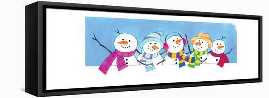 Five Little Snowmen - Turtle-Kathryn Mitter-Framed Premier Image Canvas