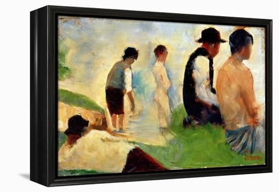 Five Male Figures, Possible Preparatory Sketch for the "Bathers at Asnieres," 1883-Georges Seurat-Framed Premier Image Canvas