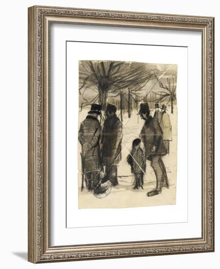 Five Men and a Child in the Snow-Vincent van Gogh-Framed Giclee Print