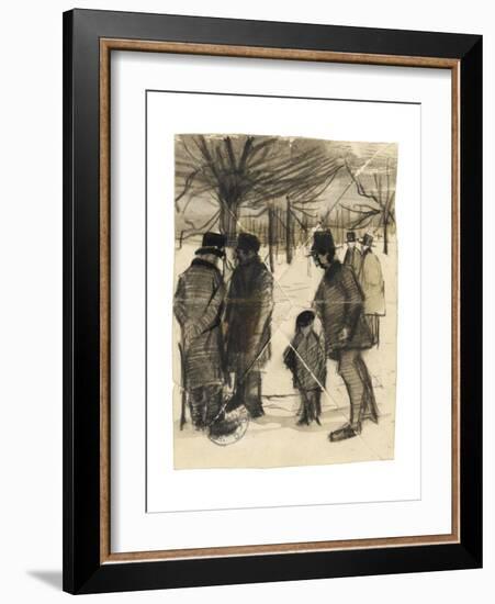 Five Men and a Child in the Snow-Vincent van Gogh-Framed Giclee Print