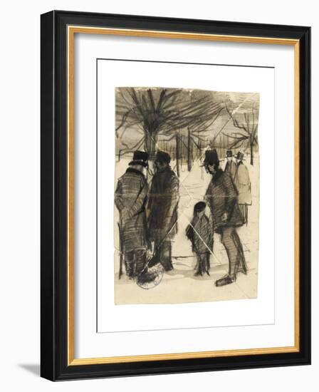 Five Men and a Child in the Snow-Vincent van Gogh-Framed Giclee Print
