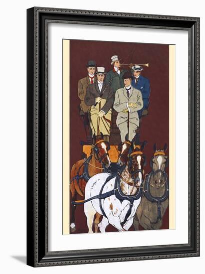 Five Men Riding in a Carriage Drawn by Four Horses-Edward Penfield-Framed Art Print