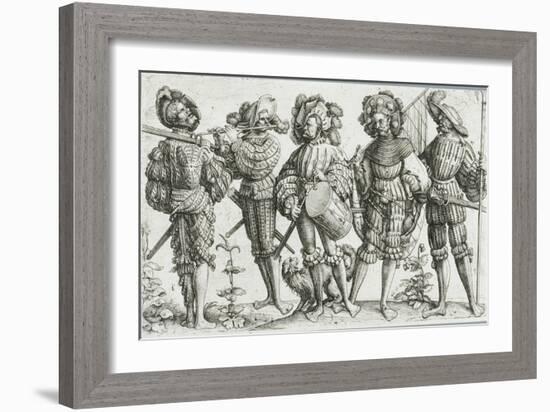 Five Mercenaries in the Thirty Years' War (1518-48), 1530-Daniel Hopfer-Framed Giclee Print