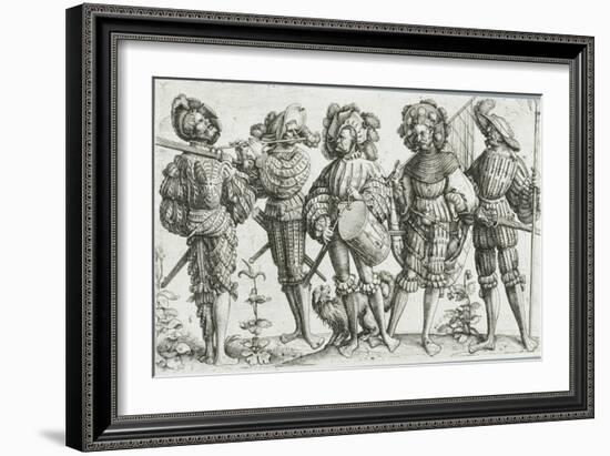 Five Mercenaries in the Thirty Years' War (1518-48), 1530-Daniel Hopfer-Framed Giclee Print