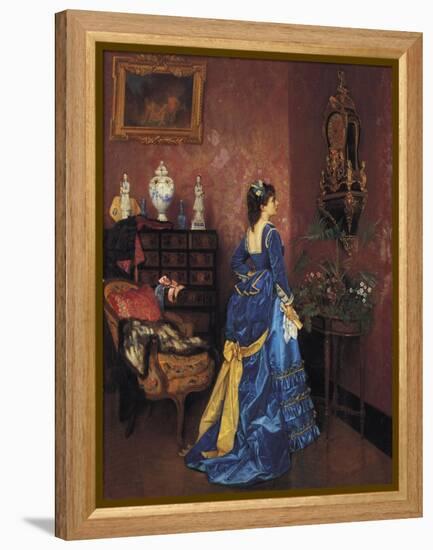 Five Minutes Late-Auguste Toulmouche-Framed Premier Image Canvas