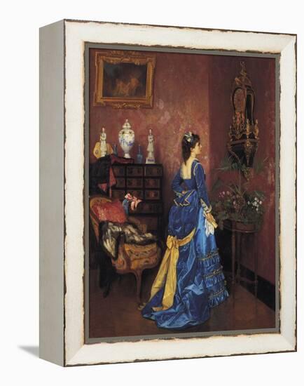 Five Minutes Late-Auguste Toulmouche-Framed Premier Image Canvas