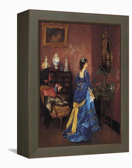 Five Minutes Late-Auguste Toulmouche-Framed Premier Image Canvas