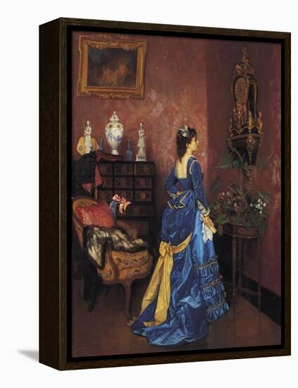 Five Minutes Late-Auguste Toulmouche-Framed Premier Image Canvas