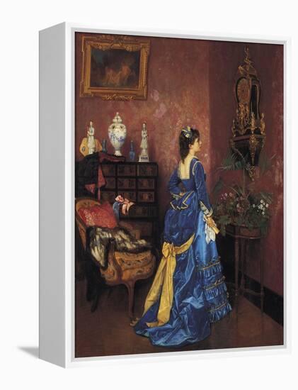 Five Minutes Late-Auguste Toulmouche-Framed Premier Image Canvas