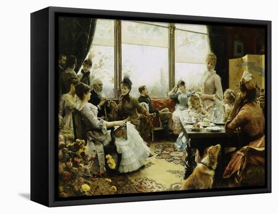 Five O'clock Tea, 1883-4-Julius Leblanc Stewart-Framed Premier Image Canvas