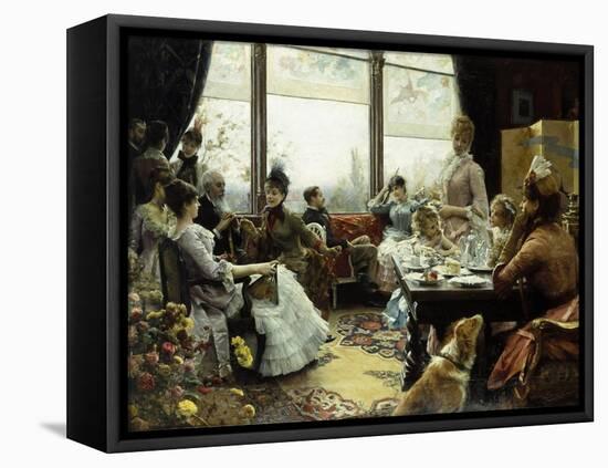 Five O'Clock Tea-Julius Leblanc Stewart-Framed Premier Image Canvas