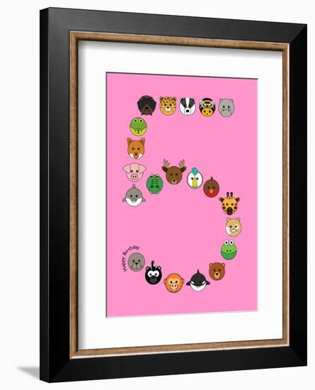 Five On Pink-null-Framed Giclee Print