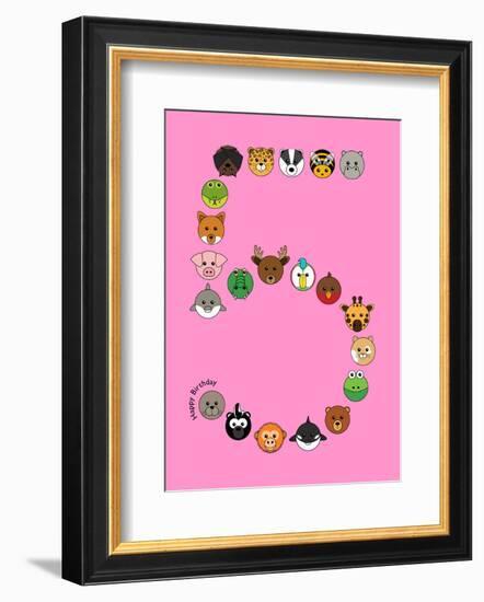 Five On Pink-null-Framed Giclee Print