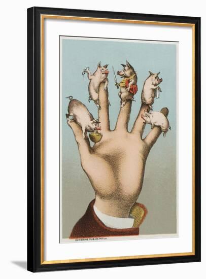 Five Pigs on Five Fingers-null-Framed Giclee Print