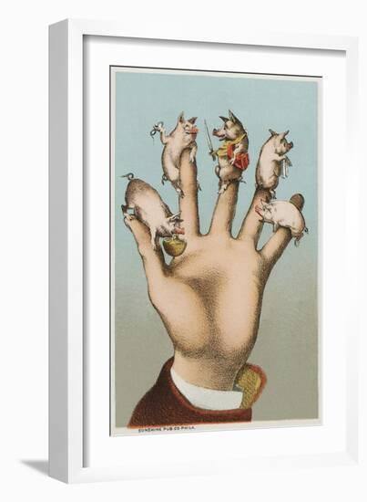 Five Pigs on Five Fingers-null-Framed Giclee Print