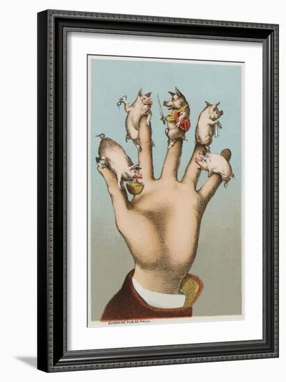 Five Pigs on Five Fingers-null-Framed Giclee Print