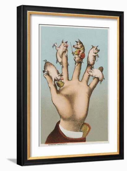 Five Pigs on Five Fingers-null-Framed Giclee Print
