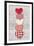 Five Red and White Fabric Hearts-Cora Niele-Framed Giclee Print