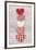 Five Red and White Fabric Hearts-Cora Niele-Framed Giclee Print