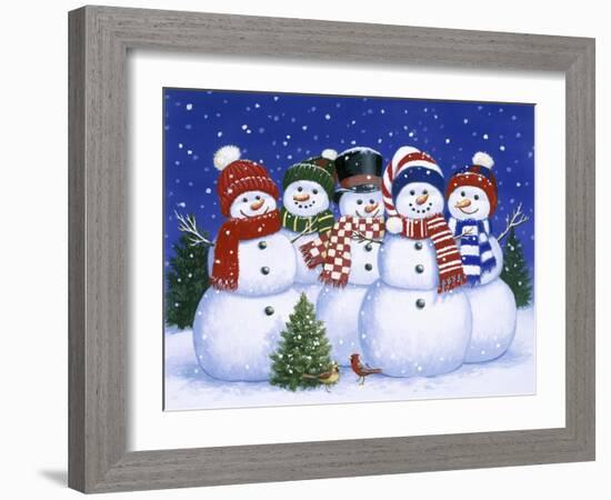 Five Snowmen-William Vanderdasson-Framed Giclee Print