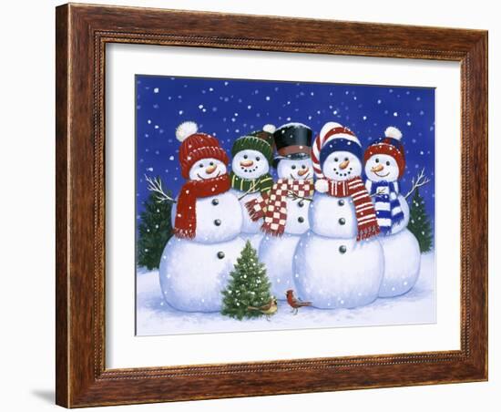 Five Snowmen-William Vanderdasson-Framed Giclee Print